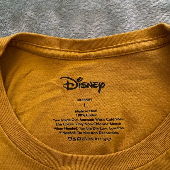 Disney MICKEY and MINNIE MOUSE T-Shirt Gold Cotton Shirt Sleeve Sz Large - Picture 7 of 7